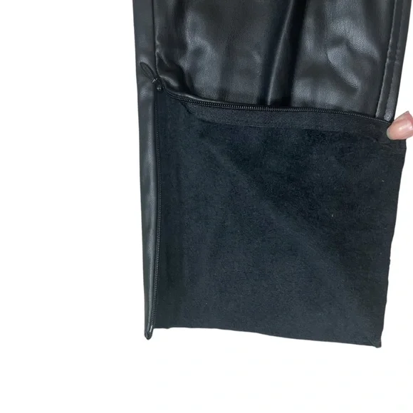 EUC Zara Black Faux Leather High-Waist Ankle Zip Pants - Picture 8 of 13